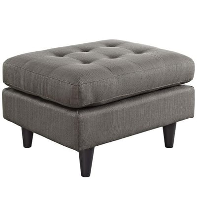 Modway Empress Mid-Century Modern Upholstered Fabric Ottoman In Granite