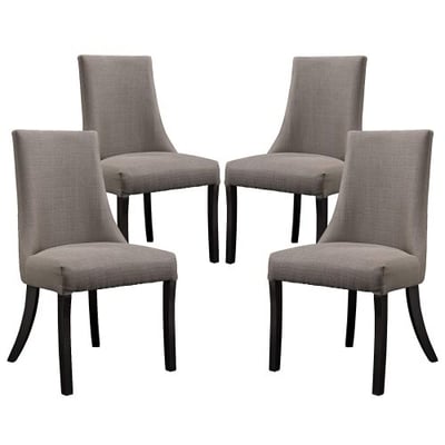 Modway Reverie Dining Side Chair Set of 4 in Gray