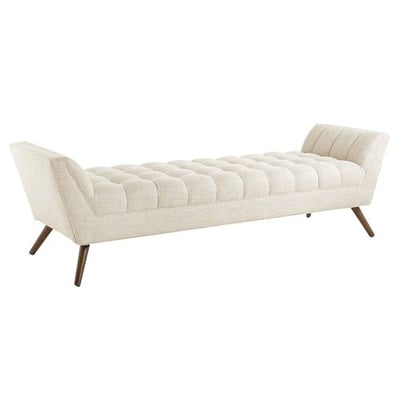 Modway EEI-1790-BEI Response Upholstered Fabric Bench, Loveseat, Beige