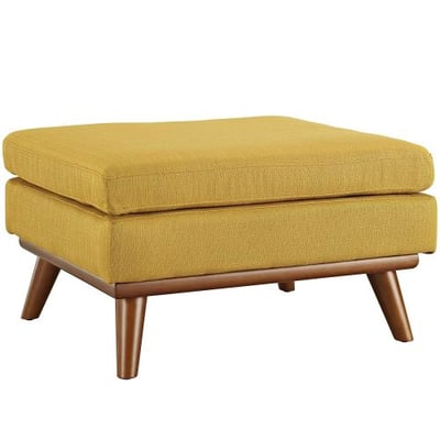 Modway Engage Mid-Century Modern Upholstered Fabric Ottoman In Citrus