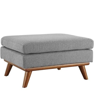 Modway Engage Mid-Century Modern Upholstered Fabric Ottoman In Expectation Gray