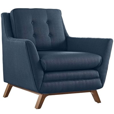 Modway EEI-1798-AZU Beguile Mid-Century Modern Accent Arm Lounge Chair with Upholstered Fabric Azure