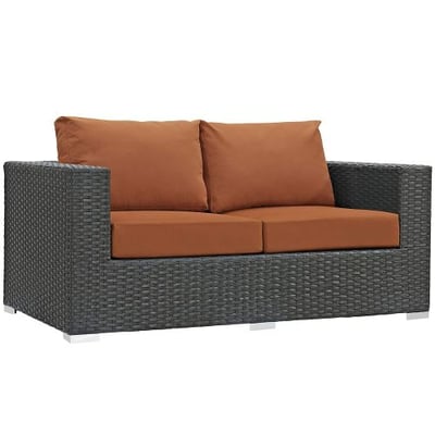 Modway LexMod Sojourn Outdoor Patio Loveseat, Canvas Tuscan