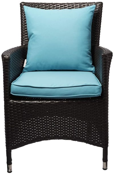 Modway Convene Dining Outdoor Patio Armchair, Espresso/Turquoise