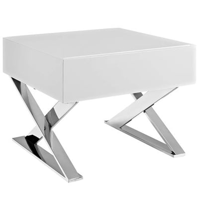 Modway Sector Nightstand, White, Twin