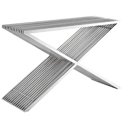 Modway Press Console Table IN Silver