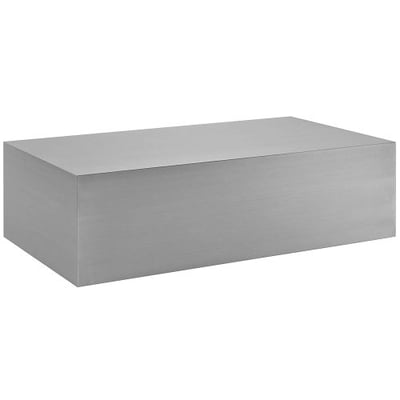 Modway Cast Stainless Steel Coffee Table in Silver