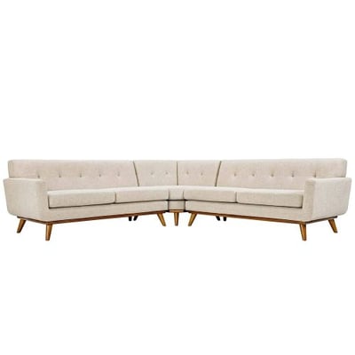 Modway EEI-2108-BEI-SET Engage, L-Shaped Sectional Sofa, Beige