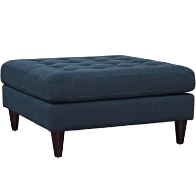 Modway Empress Mid-Century Modern Upholstered Fabric Large Ottoman in Azure