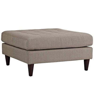 Modway Empress Mid-Century Modern Upholstered Fabric Large Ottoman In Granite