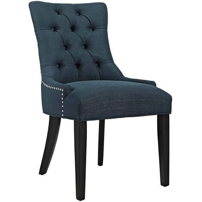 Modway Regent Modern Elegant Button-Tufted Upholstered Fabric Dining Side Chair With Nailhead Trim in Azure