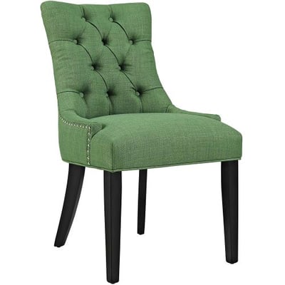Modway Regent Modern Elegant Button-Tufted Upholstered Fabric Dining Side Chair with Nailhead Trim in Kelly Green