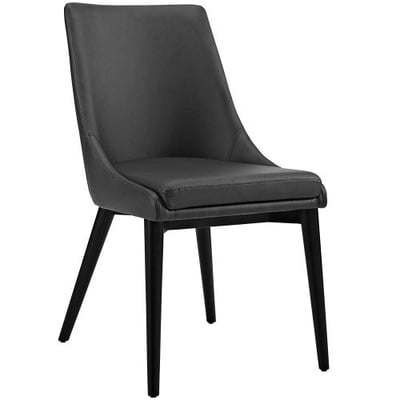 Modway Viscount Mid-Century Modern Upholstered Vinyl Dining Chair In Black
