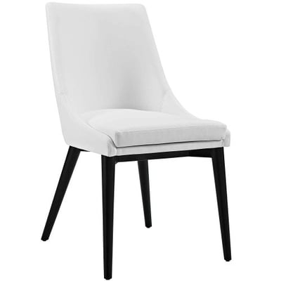 Modway Viscount Mid-Century Modern Upholstered Vinyl Dining Chair In White