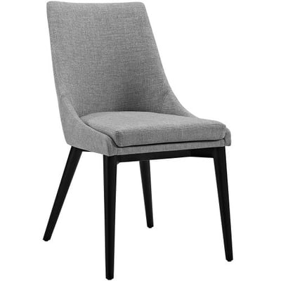 Modway Viscount Mid-Century Modern Upholstered Fabric Dining Chair In Light Gray