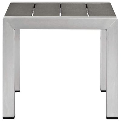 Zozulu Zhore Aluminum Outdoor Patio Side Table in Silver Gray