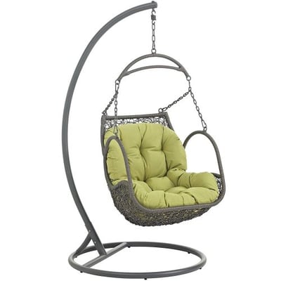 Modway EEI-2279-PER-SET Arbor Outdoor Patio Balcony Porch Lounge Swing Chair Set with Stand Peridot