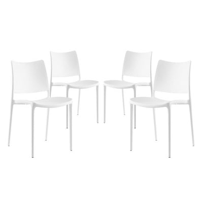 Modway Hipster Dining Side Chair (Set of 4), White