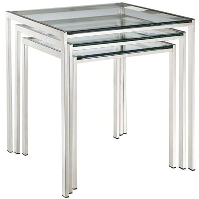 Modway Nimble Stainless Steel Nesting Table Set