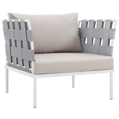 Modway Harmony Outdoor Patio Armchair in White Beige