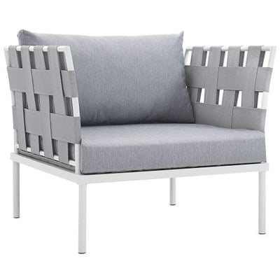 Modway Harmony Outdoor Patio Armchair in White Gray
