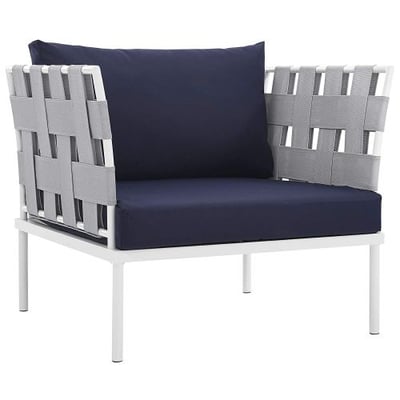 Modway Harmony Outdoor Patio Armchair in White Navy
