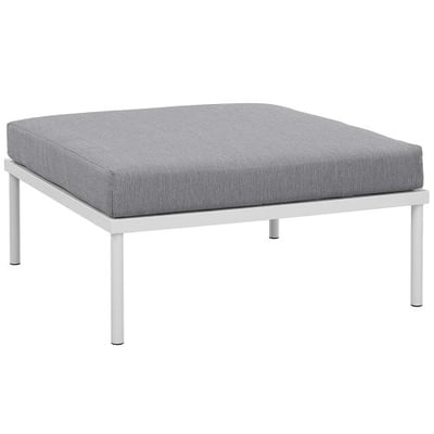 Modway Harmony Outdoor Patio Ottoman in White Gray - Modern Sectional Furniture Series - Options: Ottoman 