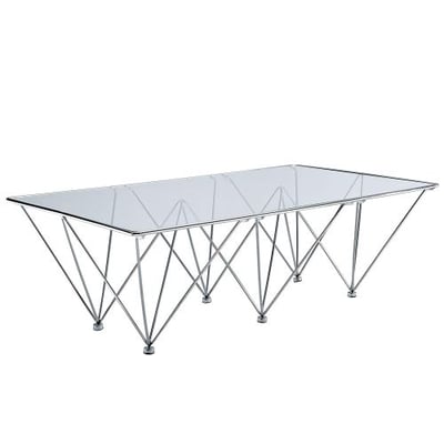 Modway Prism Rectangle Coffee Table in Clear