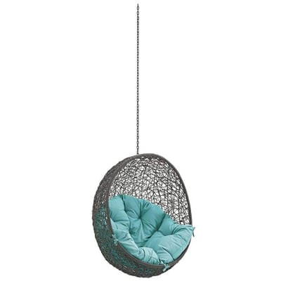 Modway Hide Outdoor Patio Swing Chair Without Stand, Gray Turquoise