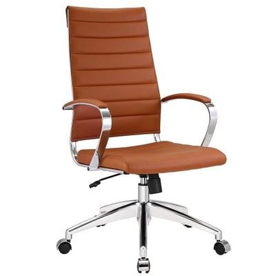 Modway Jive Ribbed High Back Executive Office Chair, Terracotta Vinyl
