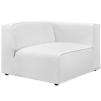Modway Mingle Polyester Upholstered Generously Padded Right-Arm Chair, White Fabric