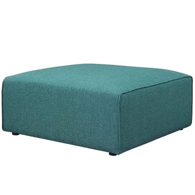 Modway Mingle Polyester Upholstered Generously Padded Ottoman, Teal Fabric