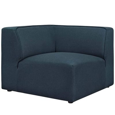 Modway Mingle Polyester Upholstered Generously Padded Corner Seat, Blue Fabric