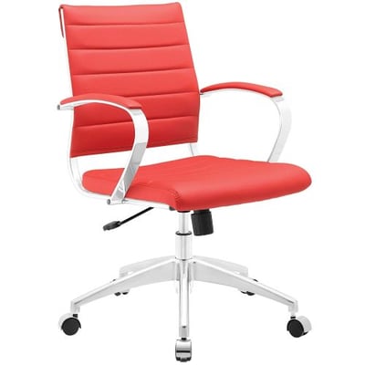 Modway Jive Mid Back Office Chair, Red