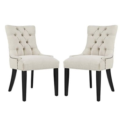 Modway EEI-2743-BEI-SET Regent Dining Side Chair Fabric Set of 2, Beige