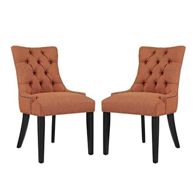 Modway EEI-2743-ORA-SET Regent Dining Side Chair Fabric Set of 2, Orange