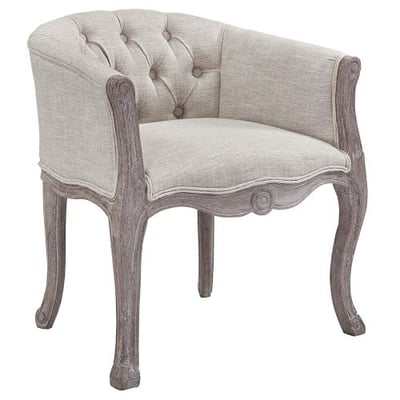 Modway EEI-2793-BEI Crown Vintage French Upholstered Fabric Dining Armchair, Beige