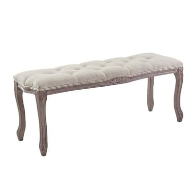 Modway EEI-2794-BEI Regal Vintage French Upholstered Fabric Bench, Beige
