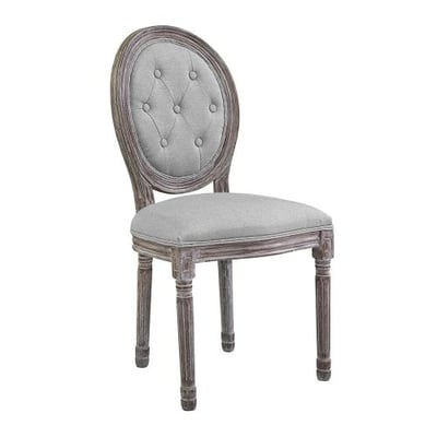 Modway EEI-2795-LGR Arise Vintage French Upholstered Fabric Dining Side Chair, Light Gray