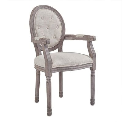 Modway EEI-2796-BEI Arise Vintage French Upholstered Fabric Dining Armchair, Beige