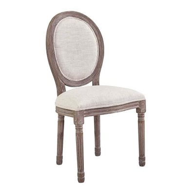Modway EEI-2821-BEI Vintage French Upholstered Fabric Dining Side Chair, Beige