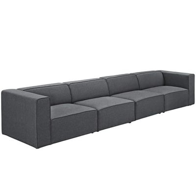 Modway EEI-2829-GRY Mingle 4 Upholstered Fabric Set, 4 Piece Sectional Sofa, Gray