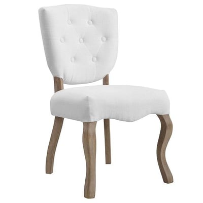 Modway EEI-2878-WHI Vintage French Upholstered Dining Side Chair, White