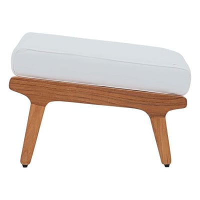 Modway EEI-2936 Saratoga Premium Grade A Teak Wood Outdoor Patio Ottoman with Cushions in Natural White