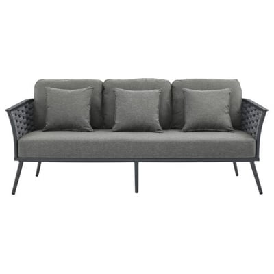Stance Outdoor Patio Aluminum Sofa, Gray Charcoal