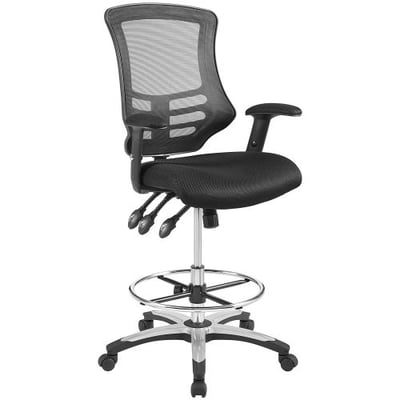 Modway EEI-3043-BLK Calibrate Mesh Drafting Black-Tall Office Chair for Adjustable Standing Desks