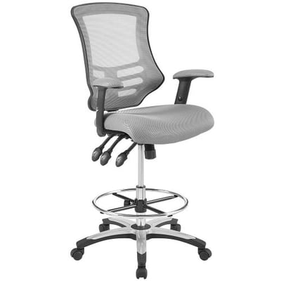 Modway EEI-3043-GRY Calibrate Mesh Drafting Gray-Tall Office Chair for Adjustable Standing Desks