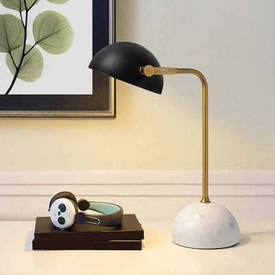 Modway Convey Bronze and White Marble Table Lamp in Yellow