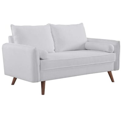 Modway Revive Upholstered Fabric Loveseat, White