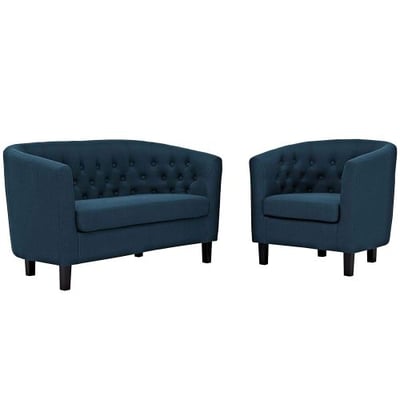 Modway EEI-3148-AZU-SET Prospect Upholstered Fabric Loveseat and Armchair Set, Azure